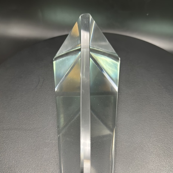 Chrystal Art Glass Triangular 8” Paperweight - Picture 5 of 6